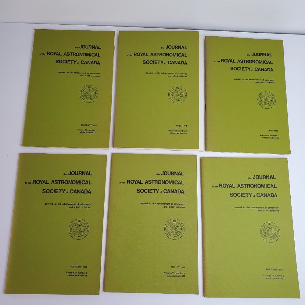 Vintage Journals of the Royal Astronomical Society of Canada Volume Set 70 1976
